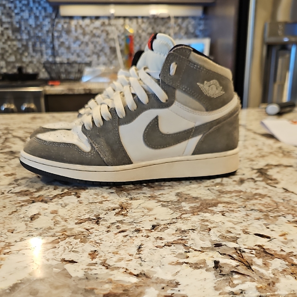 Nike Gray and White High-Top Sneakers